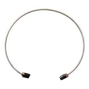 Aviva Stanoff Silver Tone Choker Necklace With Genuine Black Tourmaline Ends